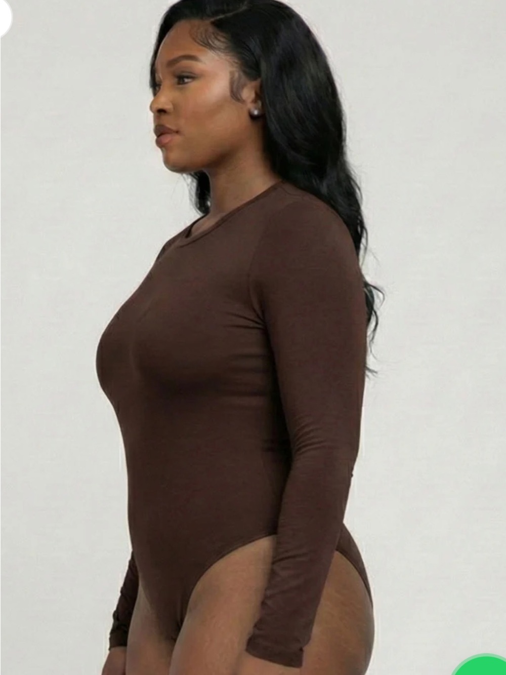 Capella NWT Long Sleeved Crewneck Bodysuit - Espresso